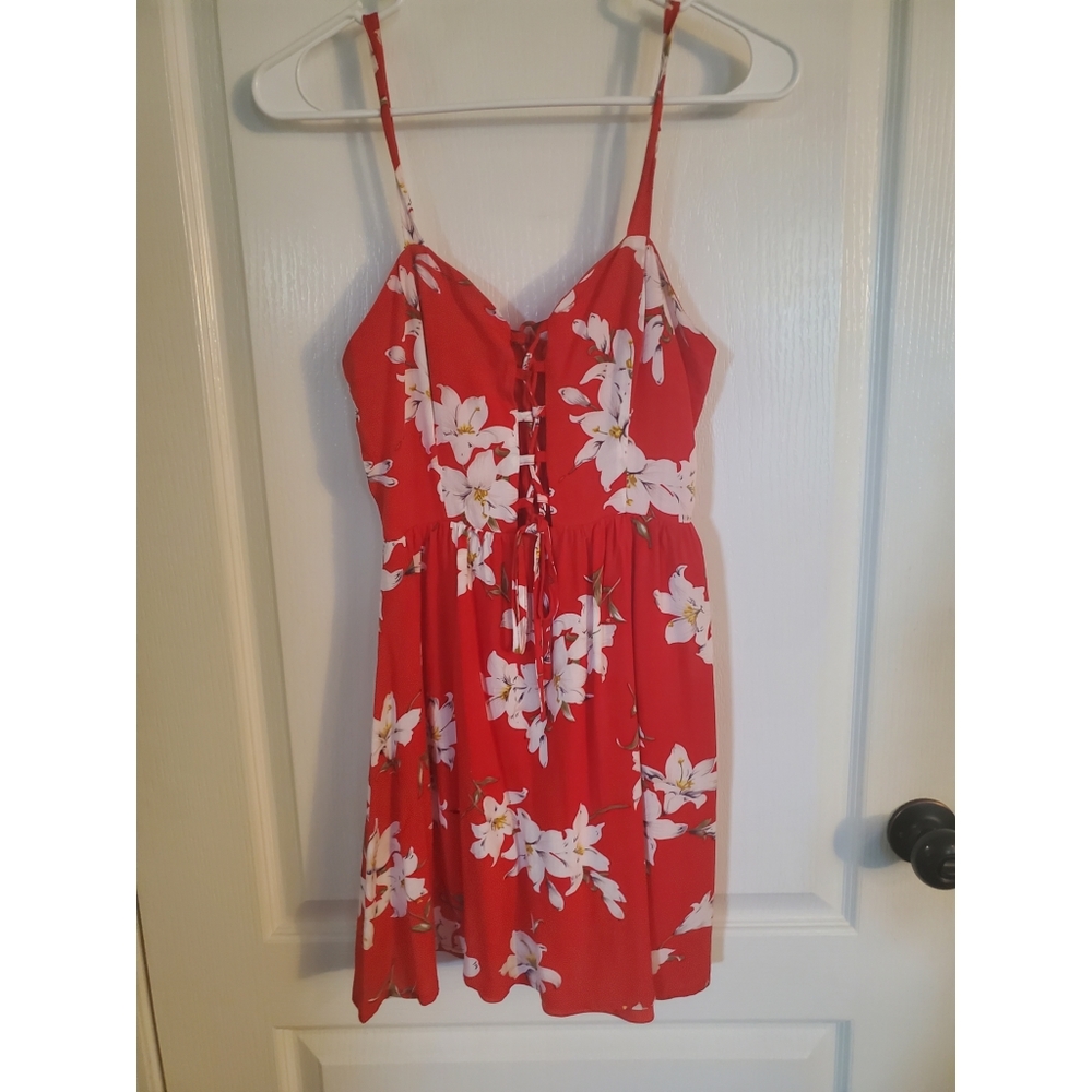 ASOS red and white floral dress